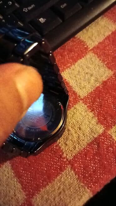 механические часы в баку: İşlənmiş, Qol saatı, Emporio Armani, rəng - Qara — 1