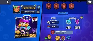 Brawl Stars hesabı – yüksək səviyyəli profil - Kupa yolu: 70,093 - — 3