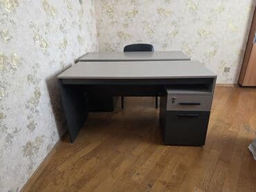 стол кухонный из дерева: Ofis masa dəsti - Rəng: boz-qrafit tonlarında iki rəngli dizayn - — 2