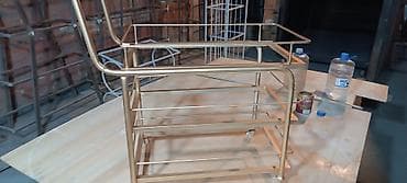 stellaj nədir: Metal çərçivəli çoxmərtəbəli servis/çəkməcə rəfi - Material: metaldan — 4