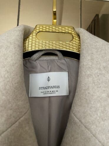 пальто женское: Пальто, Stradivarius, S, цвет - Бежевый — 4