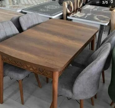 Masa və oturacaq dəstləri: Mətbəx üçün, Yeni, Açılan, Dördbucaq masa, 4 stul — 8