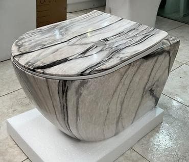 qedimi kasa: Mərmər naxışlı asma unitaz - Divardan asma model: səliqəli görünüş və — 1