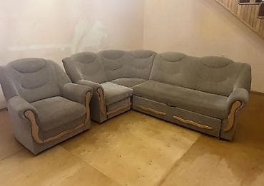 Künc divan dəsti - Tərkib: 1 ədəd böyük künc divan, 1 ədəd armatur