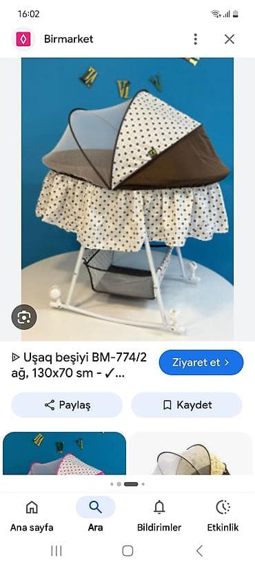 bayraq dirəyi: Oğlan və qız üçün, Yeni, Dördbucaq, Beşik, Matrassız, Yellənmə mexanizmi ilə — 1