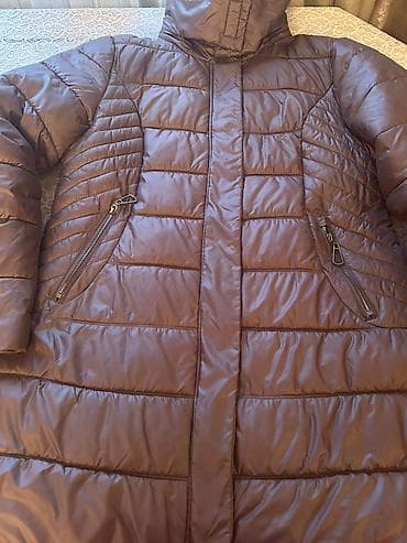 iç geyim: Qadın qış kurtkası – qəhvəyi rəng - Uzun, quilted (şaquli-üfüqi — 5