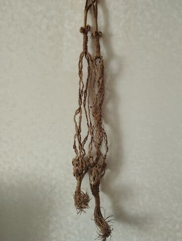 toxunma ip: Makrame asılqanlar – 2 ədəd (təbii jüt/kanat iplə əl işi) - Məhsul — 2