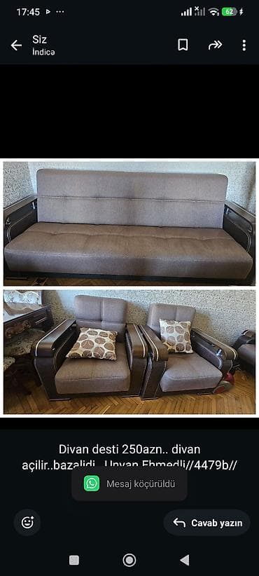 Divan, Divan, 2 kreslo, Bazalı, Açılan