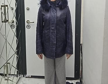 Qadın dəridən qış gödəkçəsi – tünd mavi - Material: həqiqi dəri, iç lalafo.az -da Qadın dəridən qış gödəkçəsi – tünd mavi - Material: həqiqi dəri, iç