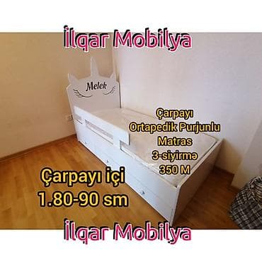 ucuz krafat: Oğlan və qız üçün, Yeni, Çarpayı, Bazasız, Matrassız, Siyirməsiz — 3