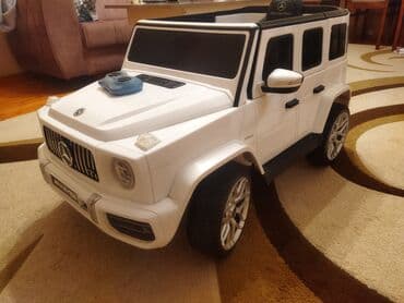 işlənmiş uşaq masinlari: Ağ rəngdə, Mercedes-Benz AMG G63 modelinə bənzər uşaq elektrik — 7
