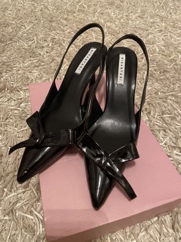 туфли с ремешком: Tuflilər, Ölçü: 38, rəng - Qara, Yeni — 2