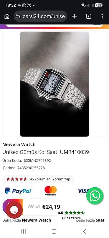 saat casio: Qol saatı, Casio, rəng - Gümüşü — 3