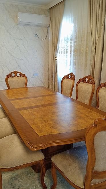 2ci el taxtlar: Qonaq otağı üçün, Yeni, Açılan, Dördbucaq masa, 8 stul — 2