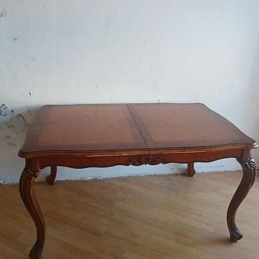 nerj stol: Klassik üslubda massiv ağac yemək masası - Material: təbii ağac, üst — 3