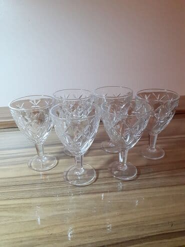 şüşə qab: Qədəhlər, rəng - Ağ, Şüşə, 6 ədədli dəst — 2