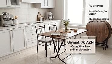 modern metbex mebelleri: Mətbəx üçün, Yeni, Qatlanan, Kvadrat masa — 4