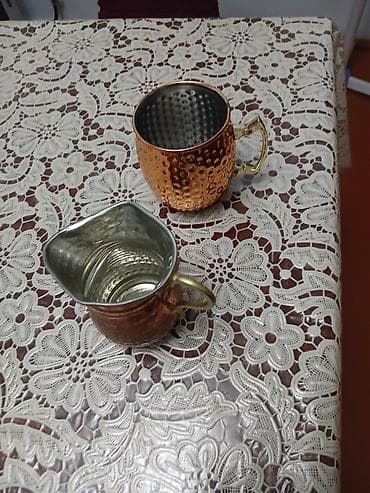 Mis qablar dəsti – 2 ədəd - Material: döymə mis, iç hissəsi