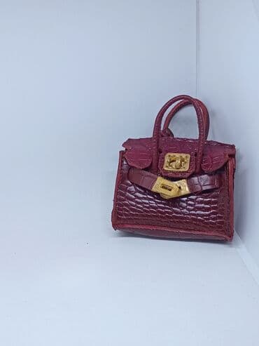 təkər üçün zəncir: Miniatür timsah dərisindən hazırlanmış əl çantası formalı açar — 4