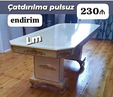stol stul: Klassik üslubda yemək masası - Üst səth: parlaq, açıq rəngli — 1