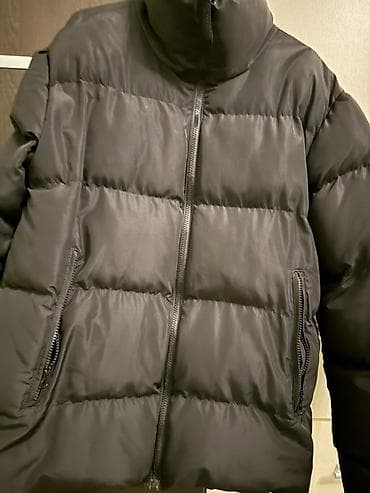 deri gödekce: Qara şişmə qış gödəkçəsi - Rəng: mat qara - Model: qısa kəsim, üfüqi — 2