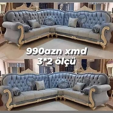 dəmir divan: Künc divan dəsti – klassik üslub - Ölçü: 3 x 2 m (künc konstruksiya) — 1