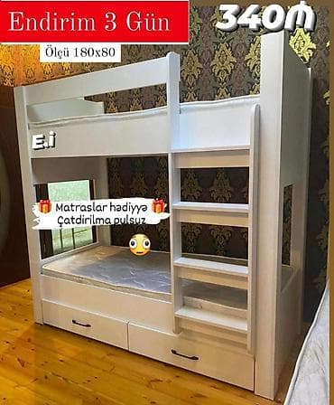 - Dəyirmi divar güzgüsü və iki çekmecəli asma konsol. Ölçü: eni 80 sm — 4