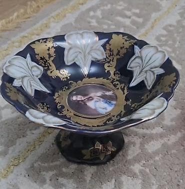 borcam qablari: Zərif dekorativ meyvə/qənnadı vazası - Material: keramika/porşelen - — 1