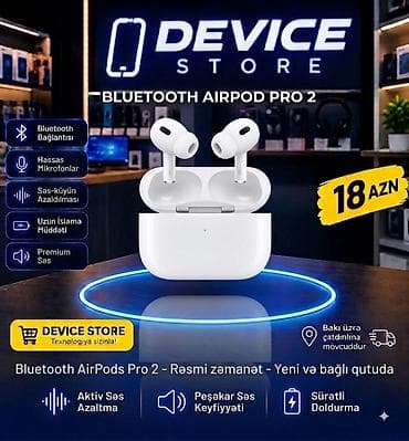 Bluetooth AirPods Pro 2 – premium səs və rahat istifadə üçün