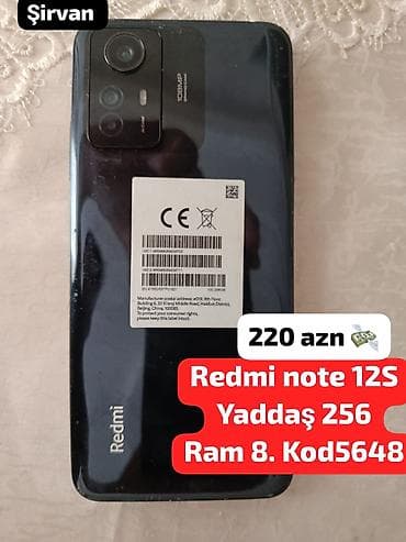 Redmi Note 12S, 256 GB, rəng - Qara lalafo.az -da Redmi Note 12S, 256 GB, rəng - Qara