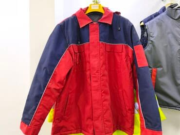 İş geyimi gödəkçəsi - Rəng: qırmızı və tünd göy kombin. - Model