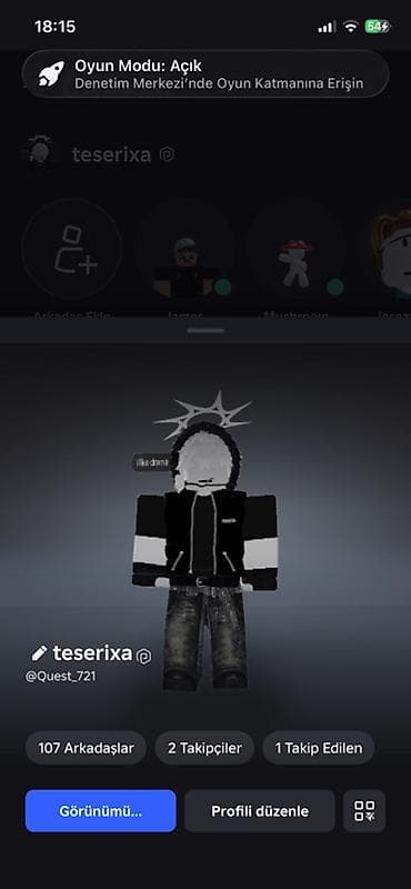 qapi ustu asmalar: Roblox avatar dizaynı – qara-ağ temalı, tam paket - Platforma: Roblox — 1