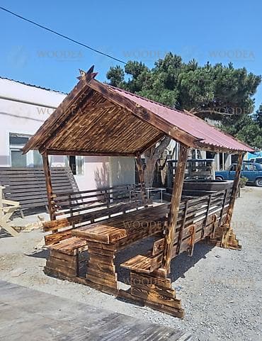 ⭕Taxta pavilon – skamya və masa dəsti ilə⭕Taxta besetka ⭕ ⭕Her növ bağ — 2