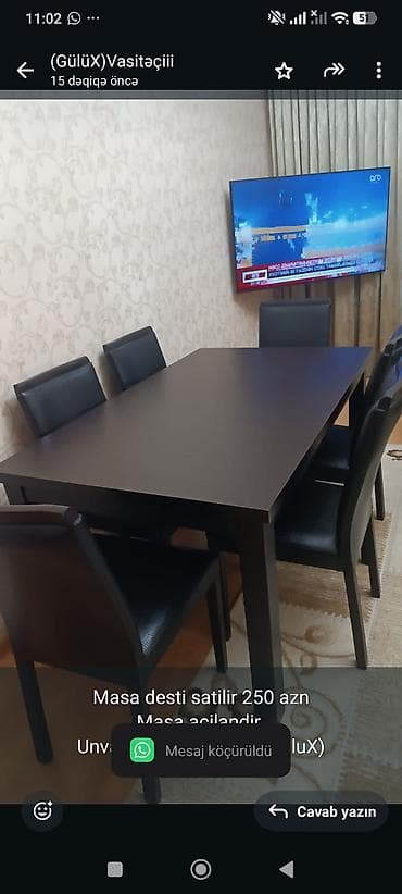 inter tekstil sumqayit: Masa desti satilir 250 azn
Masa acilandir 
Unvan Sumqayit.8784(GuluX) — 1