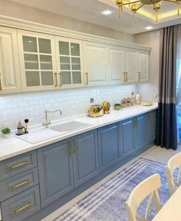 akrilik: Sifarişlə mətbəx dəsti, Özü çəkən petlələr, Parlaq laminat, Kredit var, Pulsuz çatdırılma — 2