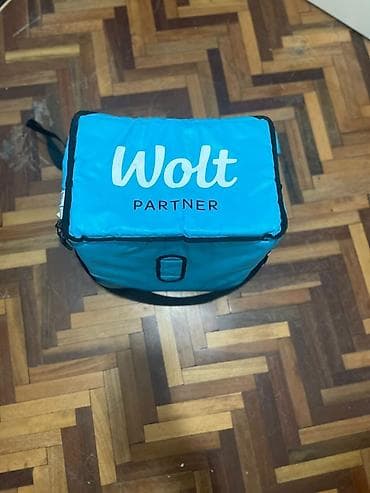 Wolt Partner izotermik çantası - Rəng: mavi, “Wolt Partner” loqolu -