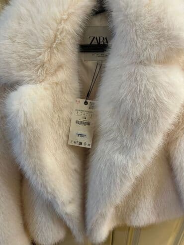 Шубы: Шуба, Zara, L, цвет - Белый — 3