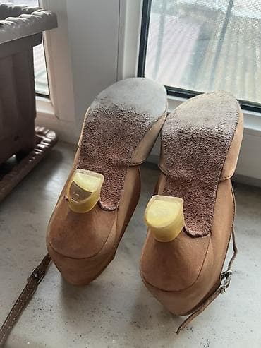 домашние женские тапочки балетки: Latın/rəqs ayaqqabıları – qadın model - Rəng: dəri/nude ton - — 3