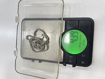 bijuteri: Gümüş rəngli zəncir boyunbağı - Material: metal ərintisi, parlaq — 2