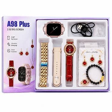 Saat dəstləri: Kateqoriya: Smart saatlar Brend: No Brand Ad: Combo A98 Plus silver — 1