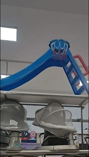 Uşaq üçün çoxfunksiyalı slayd və basketbol üzüyü dəsti. - Rəng: mavi