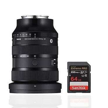 Sigma 24-70mm f/2.8 DG DN Art (Sony E/L-Mount üçün) obyektiv + SanDisk lalafo.az -da Sigma 24-70mm f/2.8 DG DN Art (Sony E/L-Mount üçün) obyektiv + SanDisk