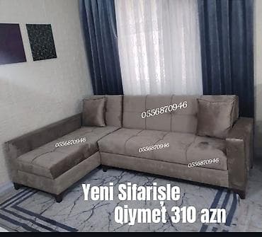 divan ustu ortukler: Künc divan, Qonaq otağı üçün, Parça, Bazalı, Açılan — 6