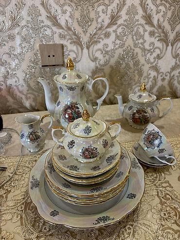 ran: Çay dəsti, rəng - Ağ, Farfor — 2