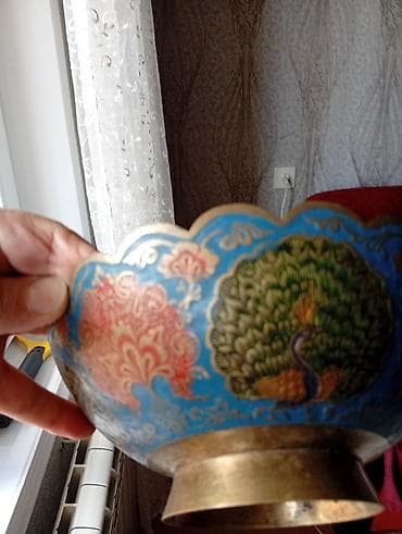 qab dəsti: Misir mis qablar dəsti – əl işçiliyi ilə naxışlanmış - Material: mis — 3