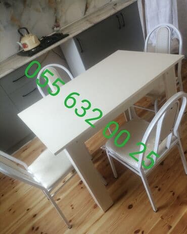 bağça üçün: Yeni, Kvadrat masa, 9 stul, Açılmayan, Stullar ilə, Metal, Azərbaycan — 3