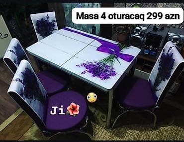 tabletka stullar: Mətbəx və yemək otağı üçün 4 nəfərlik masa-dəstləri Variantlar: - — 2