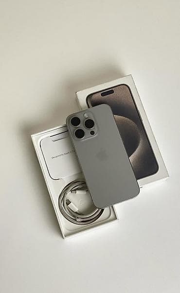 IPhone 15 Pro, 256 GB, Natural Titanium, Zəmanət, Simsiz şarj, Face ID
