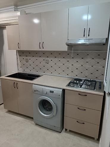 kahı: Mətbəx mebeli. 2.15 SM ölçüdə. Parlaq Kapiçino rəngli laminat — 1