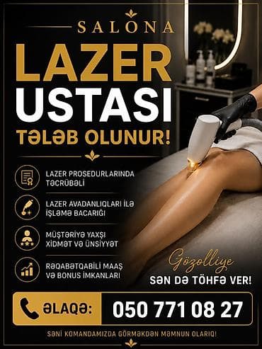 tarsovka ustası: Gözəllik salonu üçün vakansiyalar 1) Lazer ustası: - Lazer — 1